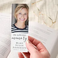 In Loving Memory Photo Calligraphy Funeral Bookmarks