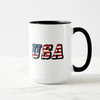 USA Flag Text Mug