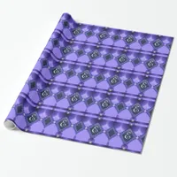 Eastern Purple Bohemian Monogram Borders Wrapping Paper