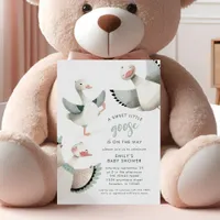 Modern Sweet Little Goose Baby Shower  Invitation