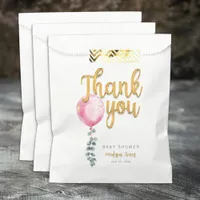 Pink Balloon Baby Shower Favor Bag