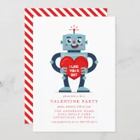 Robot Heart Cute Valentine's Day Party Invitation