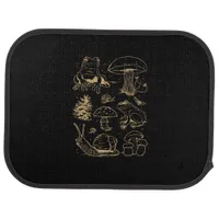 Frogs And Mushrooms Vintage Sketch – Aesthetic Gob Car Floor Mat