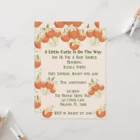 A Little Cutie is On The Way -Orange Blossom-Blush Invitation