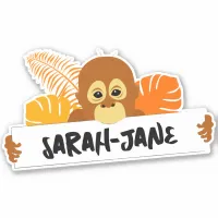 Adorable Orangutan Personalised Sticker