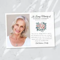 Eucalyptus Floral Funeral Memorial Thank You Card