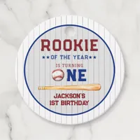 Rookie of the Year 1st Birthday Baseball  Favor Tags