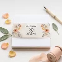 Terracotta Watercolor Floral Boho Fall Wedding Invitation Belly Band