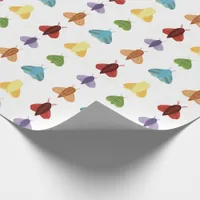 Cute Graphic Rainbow Illustrated Moth Wrapping Paper