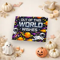 Spooky Cosmic Purple Ghost Astronaut Space Thank You Card