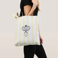 Navy & Cream Preppy Tennis Bridal Shower Tote Bag