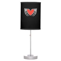 Skeleton Hands Forming Heart – Creepy Gothic Hallo Table Lamp