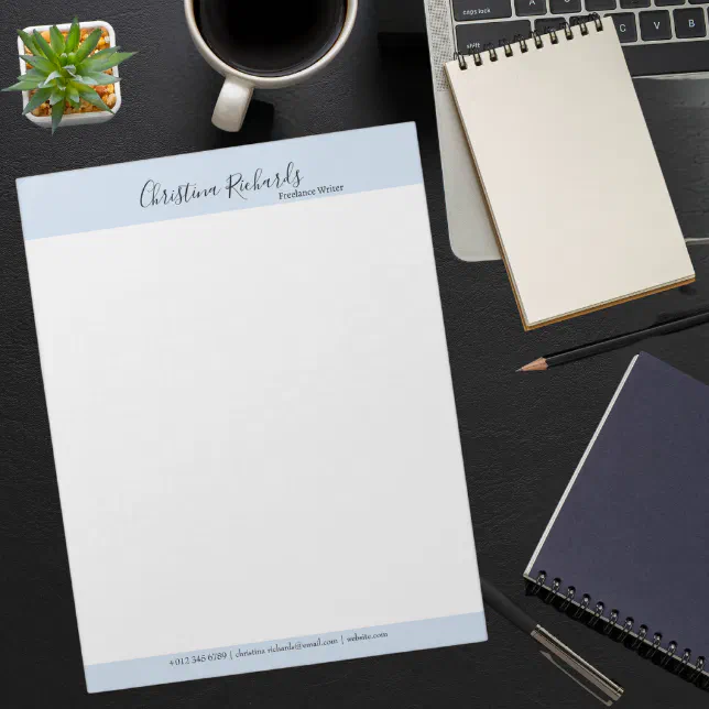 Stylish Blue Minimalist Notepad