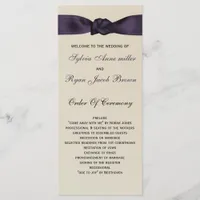 FAUX bow amethyst program and Wedding menu