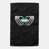 Gay Male Pride Skeleton Halloween Mlm Goth Heart C Garden Flag