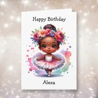 Happiest Birthday Ballerina Coloring Page Girl's Card