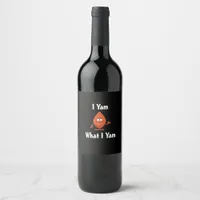 I Yam What I Yam Basic Design For Thanksgiving Wine Label