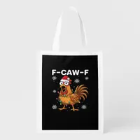 Funny F-Caw-F Christmas Chicken Classic Grocery Bag