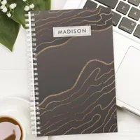 Brown Copper Modern Abstract Agate Personalized Planner