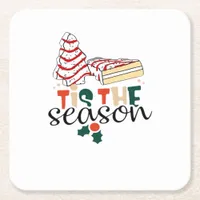This Is The Season Christmas Square Paper Coaster
