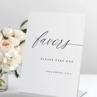 Elegant Modern Simple Wedding Favors Table Sign