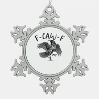 F Caw F Essential Classic Aesthetic Snowflake Pewter Christmas Ornament