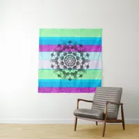 Blue Purple Green Mandala Wall Art Tapestry