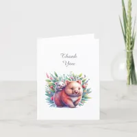 Wombat Animals Baby Shower Thank You Note Card