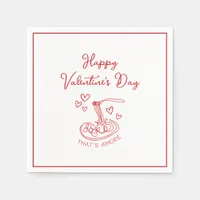 Happy Valentine's Day Simple That's Amore Red Napkins