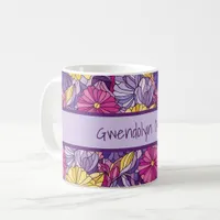 Stained Glass Abstract Purple Yellow Pink Coffee Mug