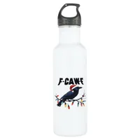 Funny Crow Christmas Classic Retro Design Stainless Steel Water Bottle