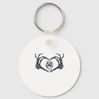 Skeleton Heart Hands Clean Graphic Mood Keychain