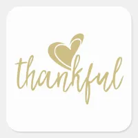 thankful heart thanksgiving square sticker