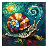 Vibrantly Colorful Impasto Whimsical Snail Acrylic Print