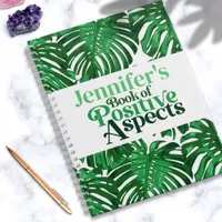 Positive Aspects Name Tropical Green Leaves Notebook