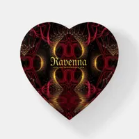 Gothic Valentine Gold Hearts Dark Arts Paperweight