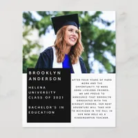 BUDGET Photo Message Graduation Announcement