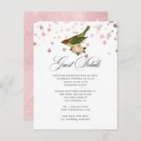 Blush Pink and Gold Wedding Guest Details Enclosure Card