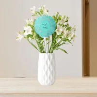 Turquoise Daisies Names Date Wedding Mini Balloon