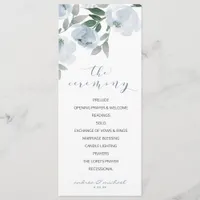 Wedding Soft Romantic Watercolor Dusty Blue Gray Program