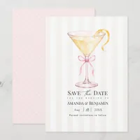 Elegant Martini Cocktail Blush Pink Wedding Save The Date