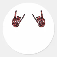 Skeleton Hand Heart Roll Red Classic Look Classic Round Sticker
