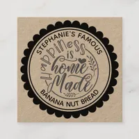 Happiness Is Homemade Vintage Kraft Paper Square Business Card