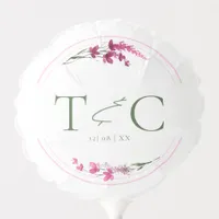Wildflower Wedding Watercolor Names Fuchsia ID954 Balloon