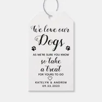 We Love Our Dogs Biscuit Bar Dog Treat Wedding Gift Tags
