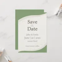 Sage Green Abstract Wedding Save the Date  Invitation