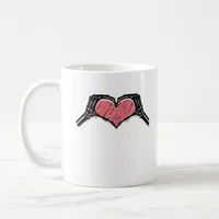 Skeleton Hand Heart Sign Valentines Day Classic Coffee Mug