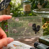 Cute Baby Crow Backyard Bird Watchers Clear Business Cards