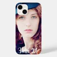 21st birthday custom photo hello 21 for girls Case-Mate iPhone 14 case