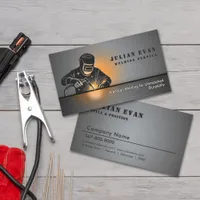 Professional Shiny Black Welding Metal Fabricator Business Card